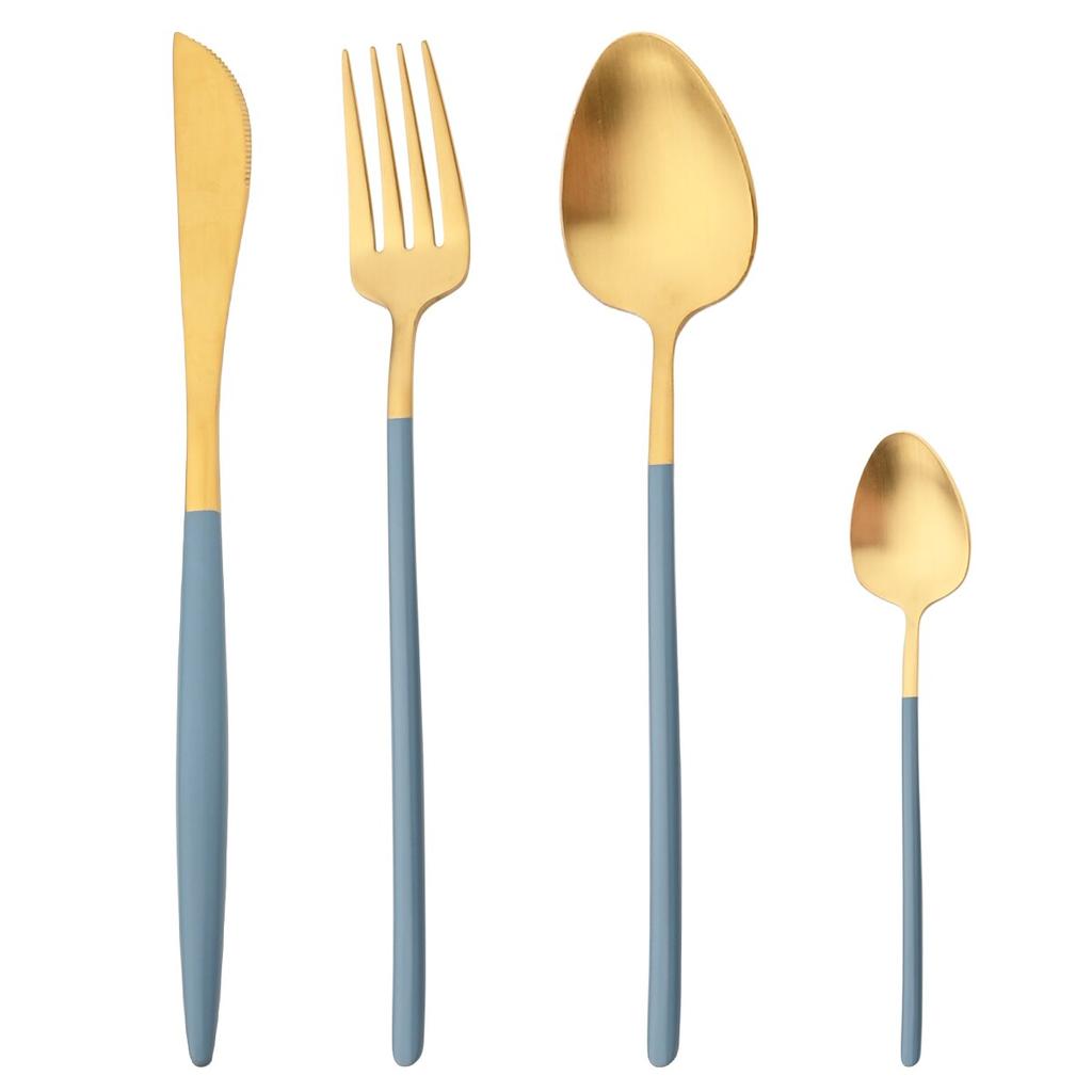 Matte Gold Stainless Steel Dinnerware Cutlery Set Dinner Knife Forks Coffee Spoon Silverware Kitchen Flatware Tableware Sets