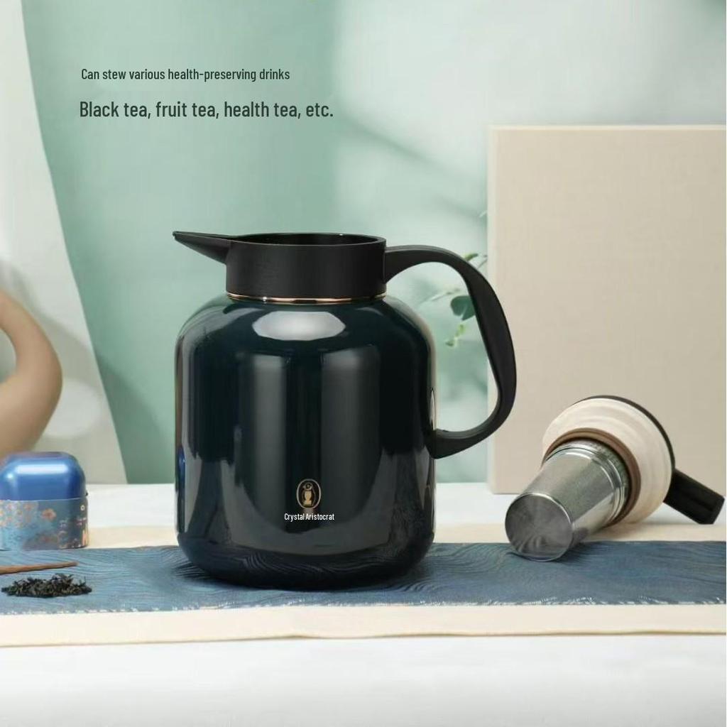 Термопот Crystal Noble из нержавеющей стали 316 для тушения и заваривания чая, большой объем 1900 мл