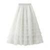Spring and Autumn Women's Mesh Cake Halter Skirt Women's Skirt Fairy Saree Pleated Long Skirt