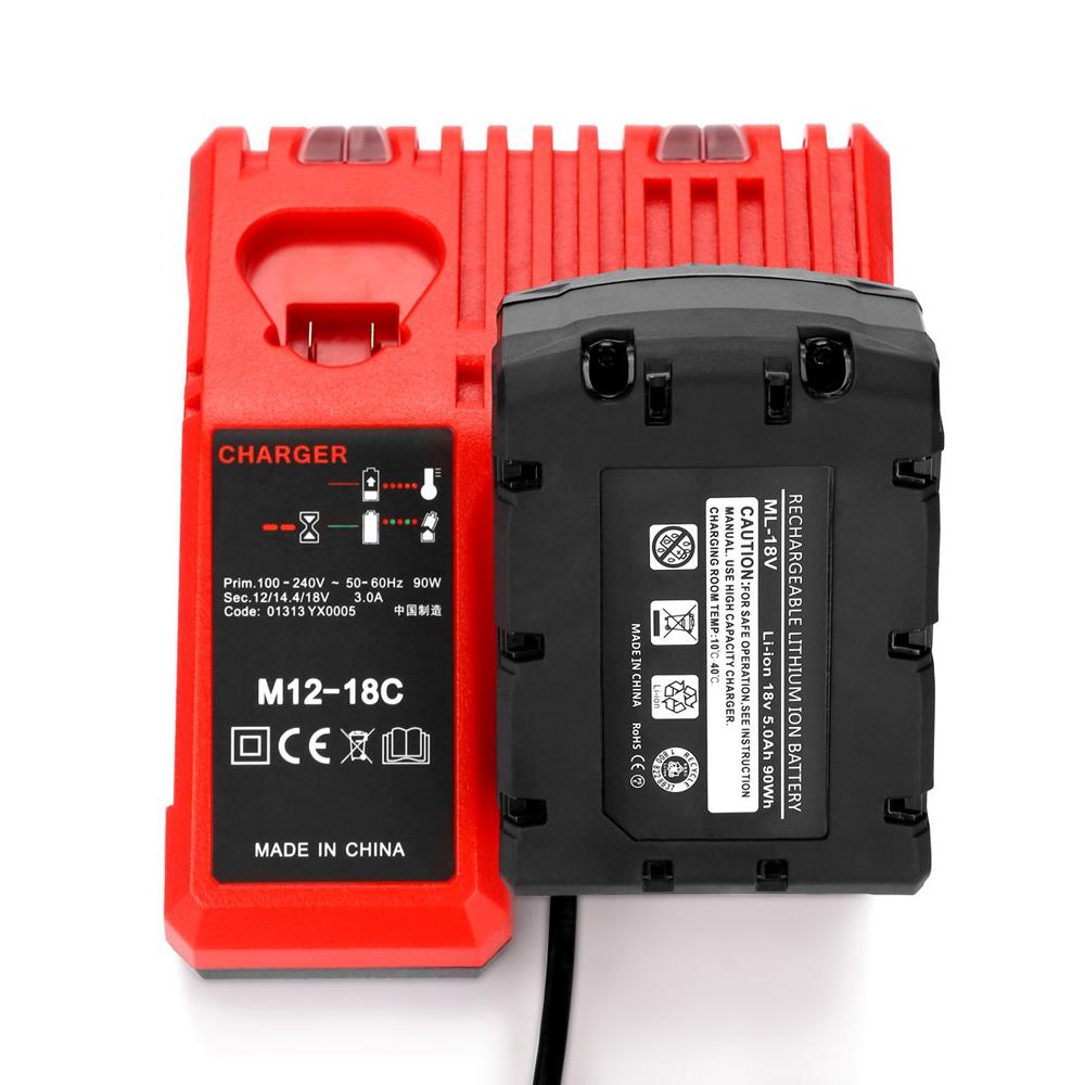 M12-18C Зарядное устройство для литий-ионных аккумуляторов Milwaukee 12 В 14,4 В 18 В C1418C 48-11-1815/1828/1840 M18 M14 M12