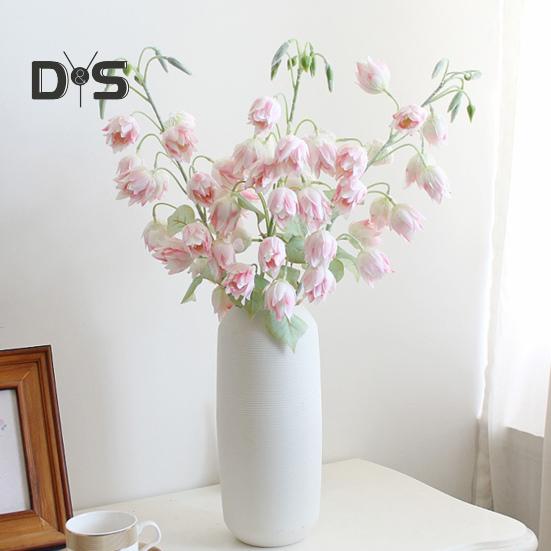 Цветок 1 ветка Искусственный шелк Реалистичная свежесть Устойчивость к атмосферным воздействиям Цветочная композиция Искусственный цветок колокольчика