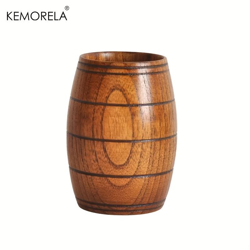 KEMORELA 210 мл Натуральная кружка для пива из массива дерева в стиле викингов, деревянная чашка для питья для крафтового пива, эля, молока, вина - 1/2 шт.