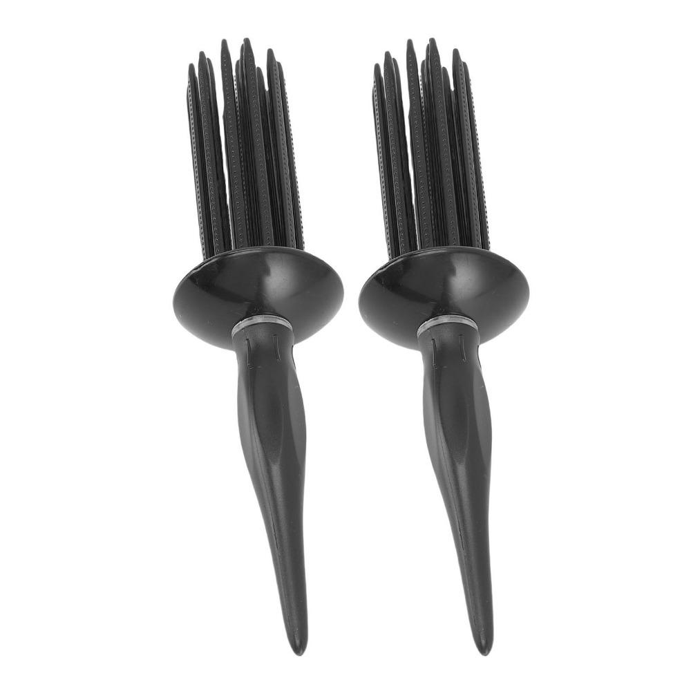 2pcs Textured Grip Curling Roll Comb Easy Styling Voluminous Hair Comb Travel Styling
