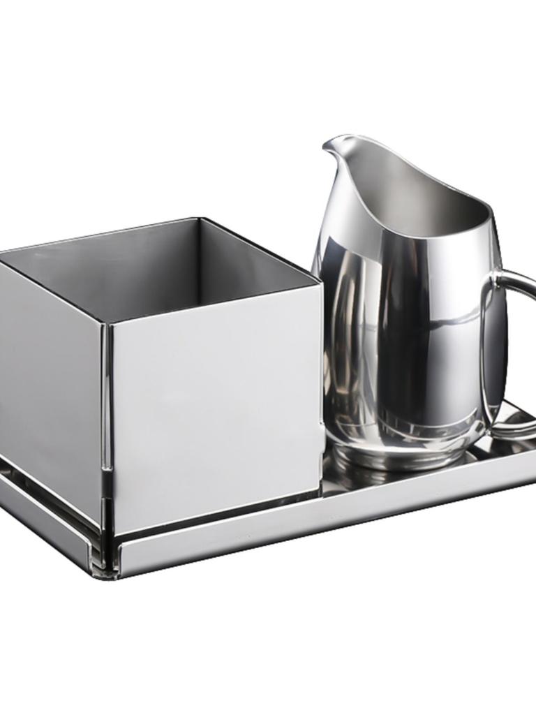 Stainless Steel Sugar Bowl and Milk Cup Set for Restaurant and Hotel Use