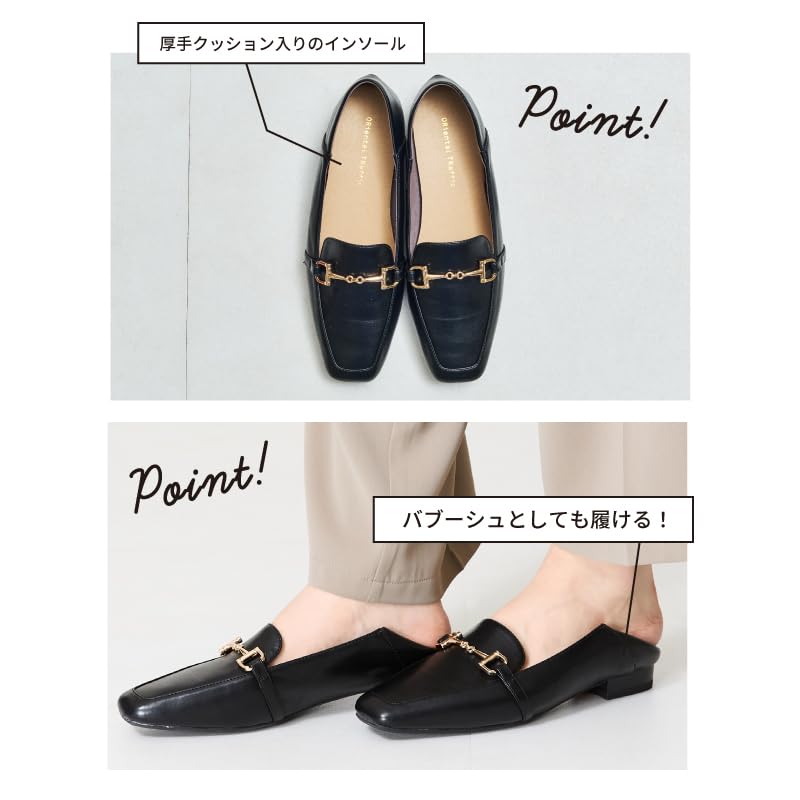 С All Year Office cm [Oriental Traffic] Лоферы, Бабуши, Балетки, Мягкие, 3-сторонние, Мотивы, Сменные, Круглые, Повседневные, Женские, 41314,