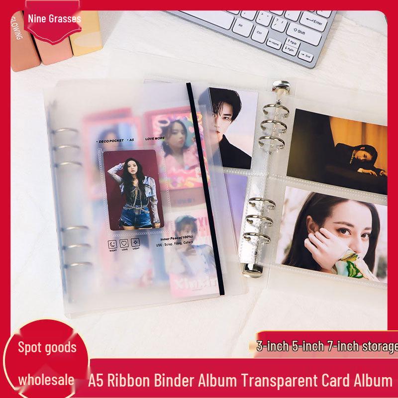Фотоальбом на кольцах формата А5: Большая вместимость, вставного типа для фотографий 3 и 5 дюймов, идеально подходит для пар, семей и коллекционеров идолов.