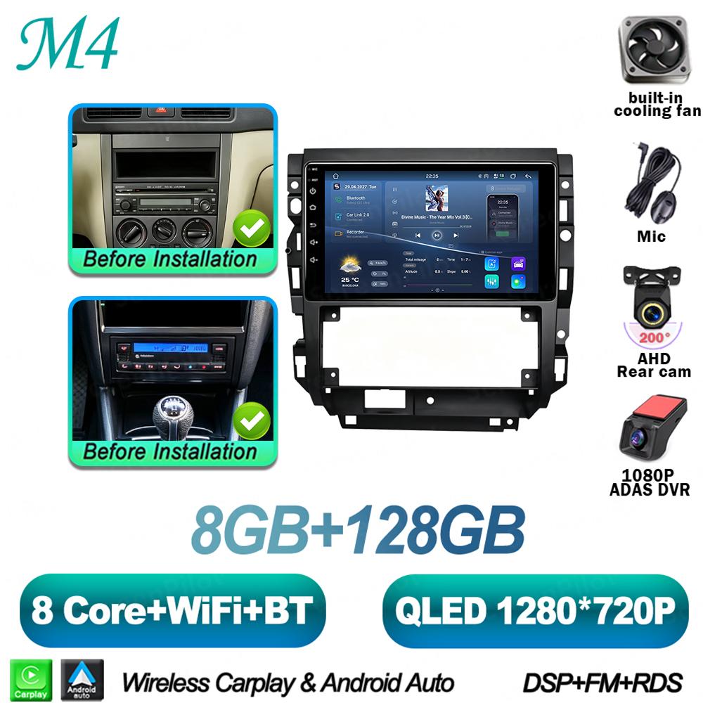 Android 16 For Volkswagen VW Golf 4 IV LHD 2002-2008 Jetta MK4 Car Radio Stereo Head Unit GPS Navigation 2K QLED 9 Inch 8 Core