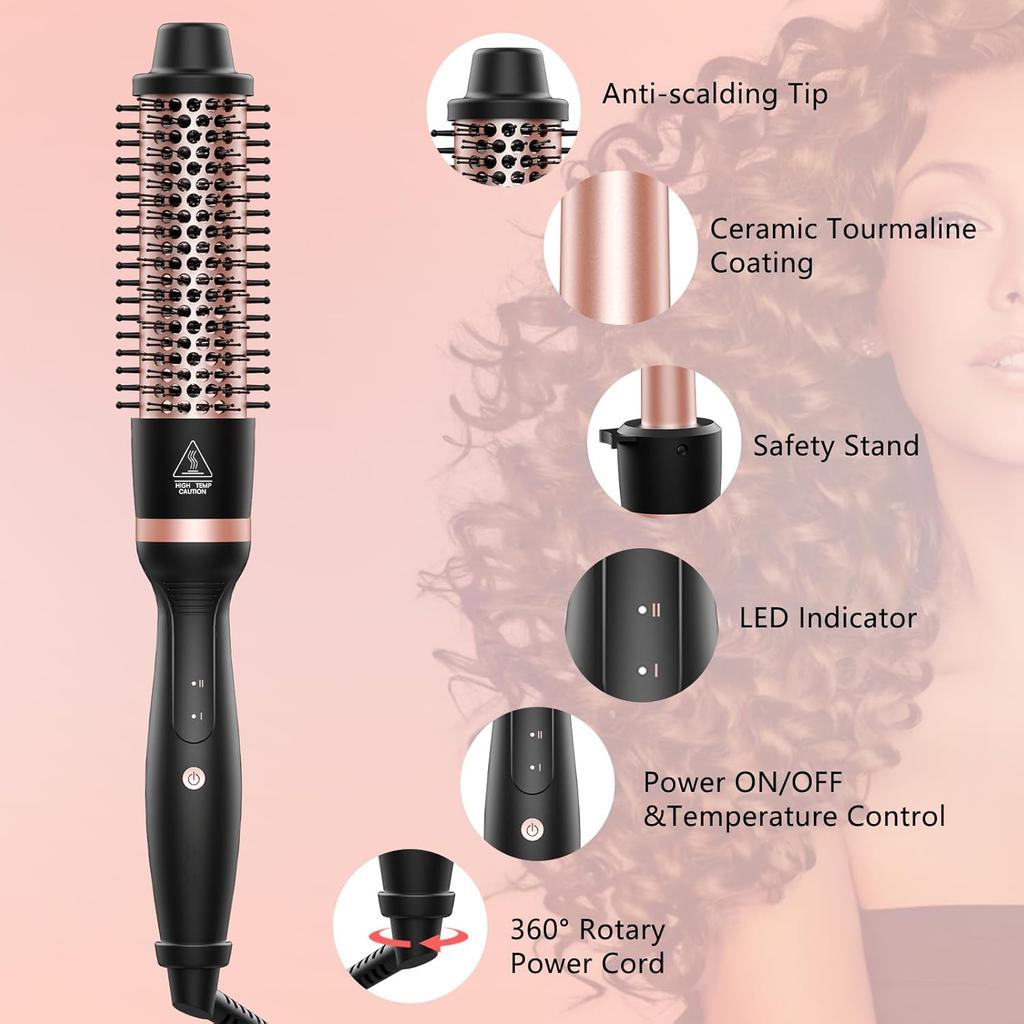 5 in 1 Hair Curling Wand Set Tourmaline Ceramic Curling Iron PTC Fast Heating Auto Shut Off Curling Brush