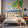 Watercolor color-block tapestry world map fabric wall hanging for bedroom and study room wall decoration background fabric