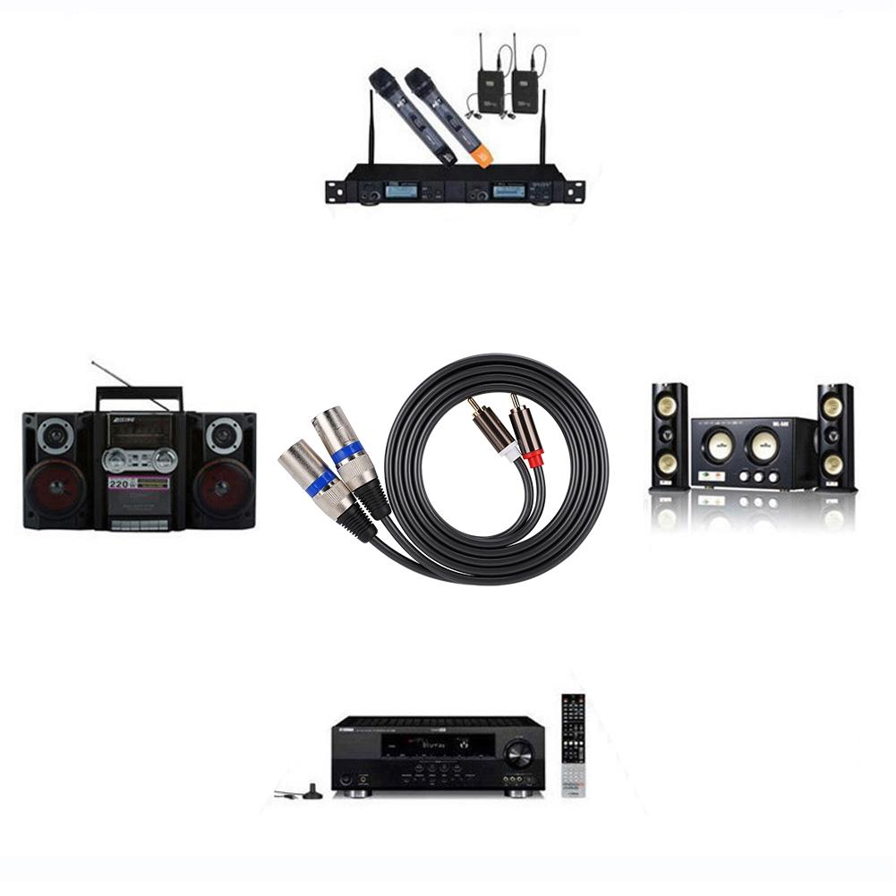 1,5 м для кабеля RCA-папа-разъем XLR, аудиоадаптер, патч-корд, двухрядный провод из ПВХ