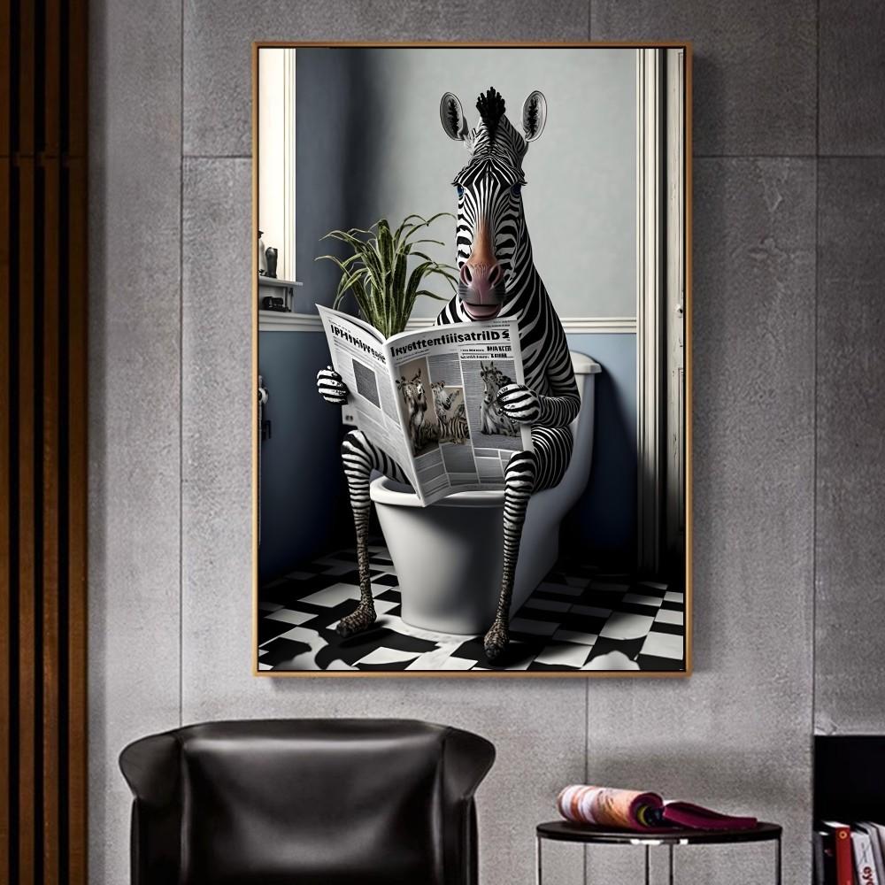 Шимпанзе, кошка, собака, жираф, животное, идущее в туалет. Плакат для домашнего интерьера, украшения. Высококачественная бумага. Плакат для настенного исследования. Домашняя гостиная.