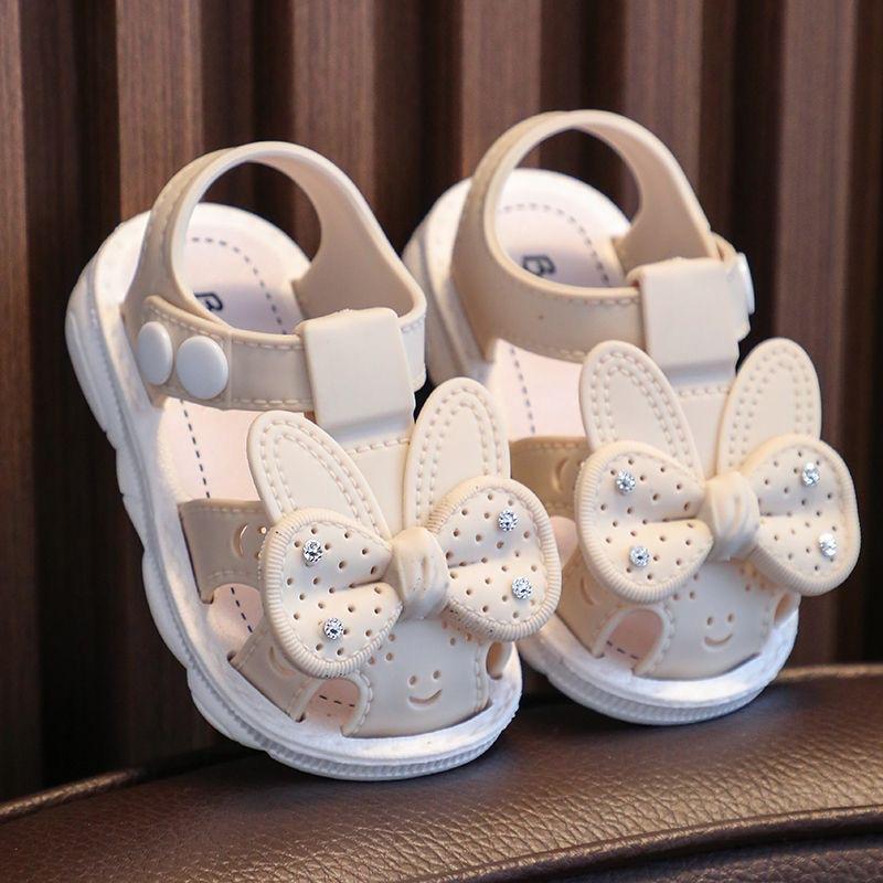 Girls' Sandals for Summer, Children's Baby, Soft Soled, Anti Slip, Outer Wearing, Toe Shoes, Baby Buckle, Walking Shoes