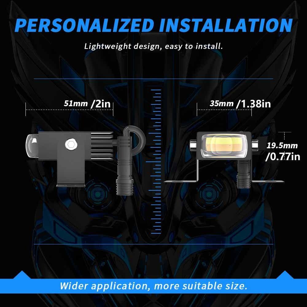 Waterproof Motorcycle Spotlight Two-Color Automotive Headlamps Fog Spotlights  Motorcycle Work