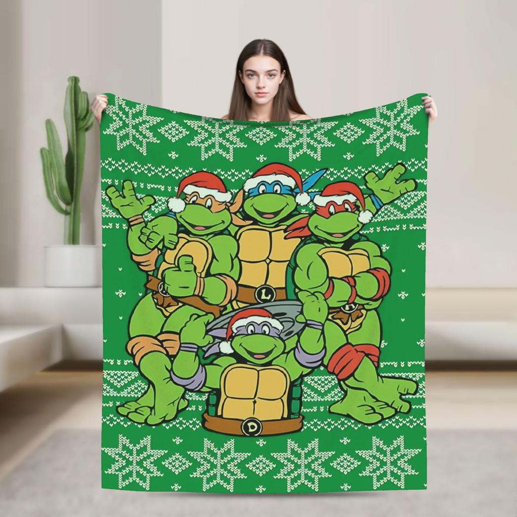 TMNT Game  Blanket Quality Warm  Bedding Throws Winter Airplane Travel Couch Chair Funny Bedspread