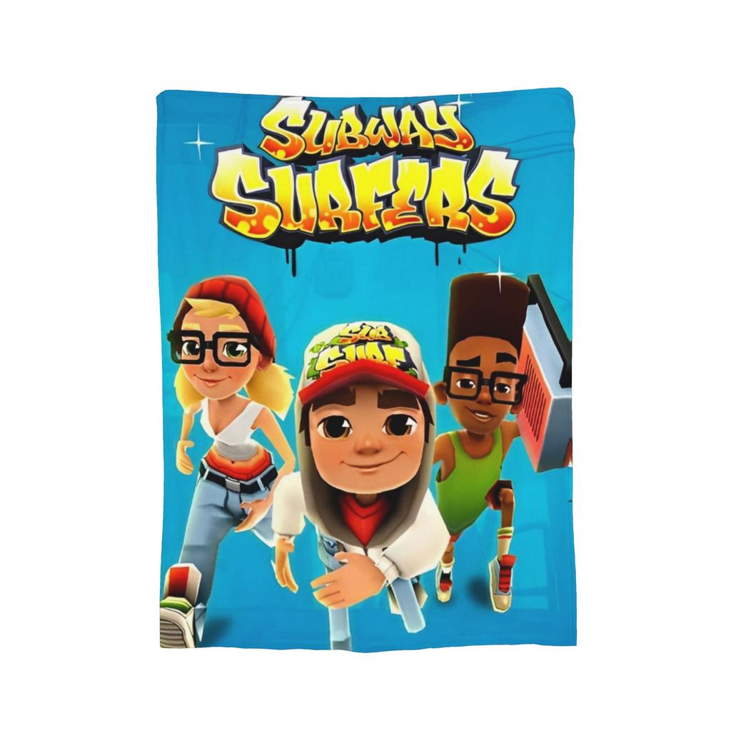 Subway Surfers Вязаное одеяло Фланелевое Беговое Легкое Тонкое Плед для Дома Дивана Кровати Ковер