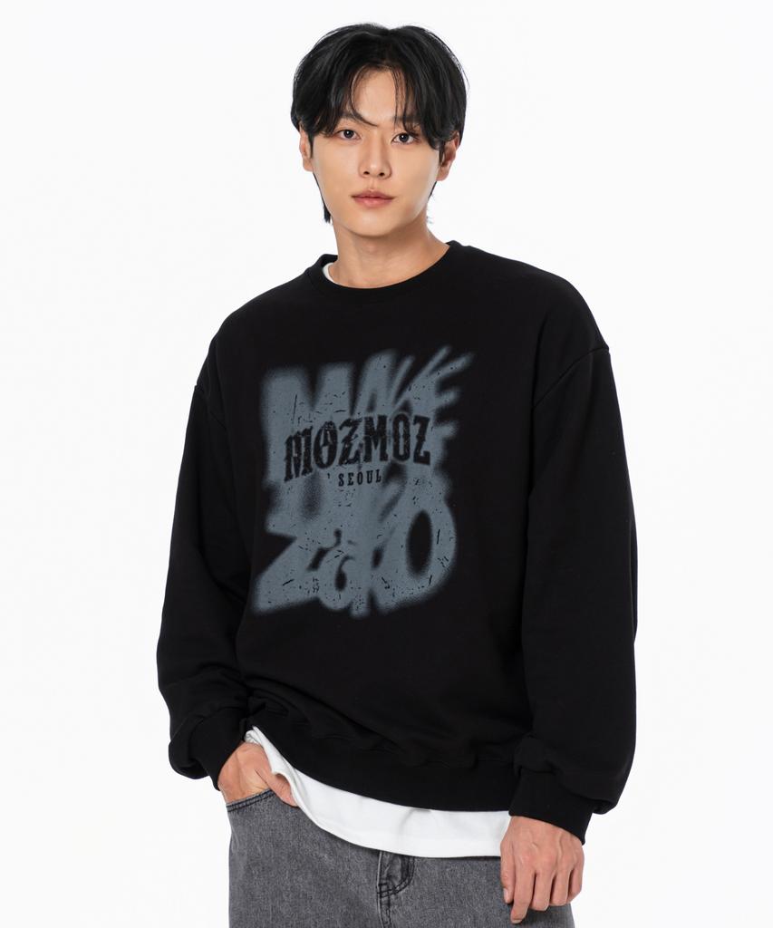 MOZMOZ Heys Seoul Graphic Oversized Sweatshirt Black