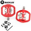 BUCKLOS Mountain Bicycle Pedals Sealed Bearing Dual Clipless Flat & Lock Pedal for Shimano SPD Nylon Bike Pedals Cycling Parts