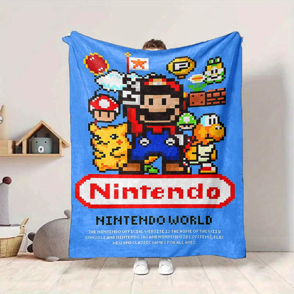 1 шт. Фланелевое одеяло Mario Nintendo World, Мягкое, Приятное для кожи, С цифровой печатью, Различные размеры в наличии для семьи, друзей, на день рождения