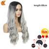 European and American Wigs Women's Daily Chemical Fiber Headgear Middle Split Long Hair Wavy Curly Wig Spot