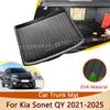 Для аксессуаров Kia Sonet 2024 QY 2025 Автомобильный коврик в багажник, поддон на пол, водонепроницаемый ковер в багажник, защитная накладка, инструменты