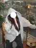 Women's Korean Lazy Style Heavyweight Fleece-Lined Hooded Sweatshirt Cardigan for Early Autumn 2025