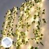 2 метра 20 светодиодных лампочек в виде плюща, гирлянды из искусственных зеленых листьев, работающие на батарейках, для рождественской елки, для прополки, домашнего декора