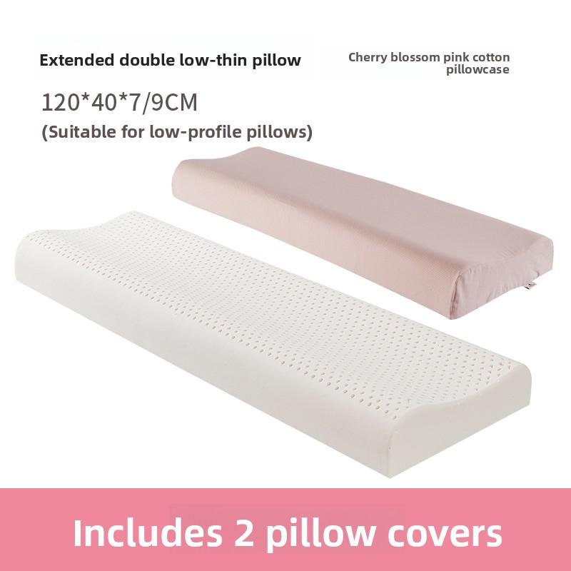 Natural Latex Long Pillow Double Size Extended Children Couples Massage Neck Support Bedding Accessories Soft Hard Adjustable