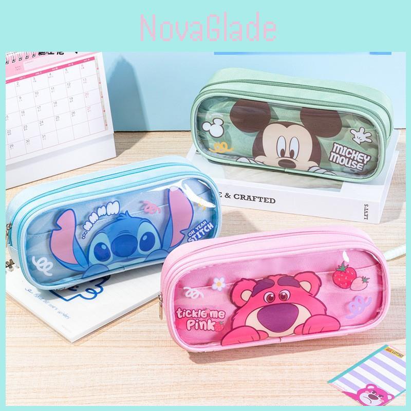 Transparent Pencil Organizer With High Capacity For Elementary School Students