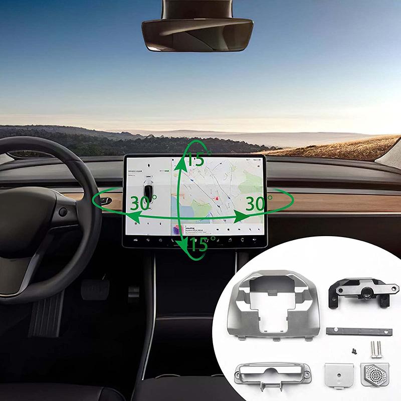Вращающийся держатель экрана автомобиля для Tesla Model 3 Y 2017-2022, поворотный кронштейн для центральной консоли, поворот экрана GPS на 15/30 градусов
