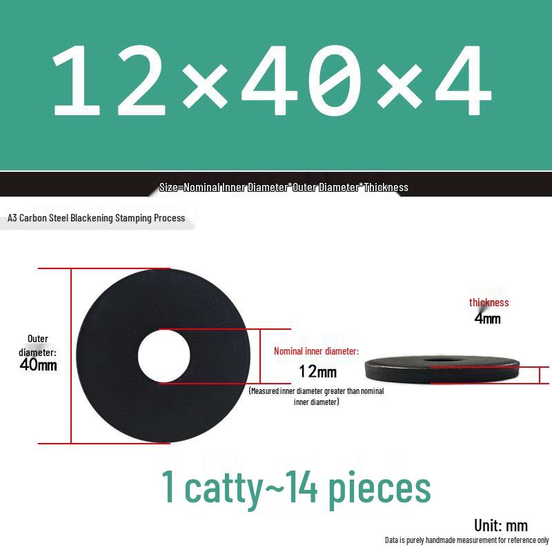 Black Oversized Thickened Round Metal Flat Washer Spacer for Home Use