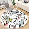 1pc Puppy Party Office Round Area Rug, Indoor Mat Suitable ForOffice, Under Office Chairs Bedroom Living Room Home Decor, Room Deco 110