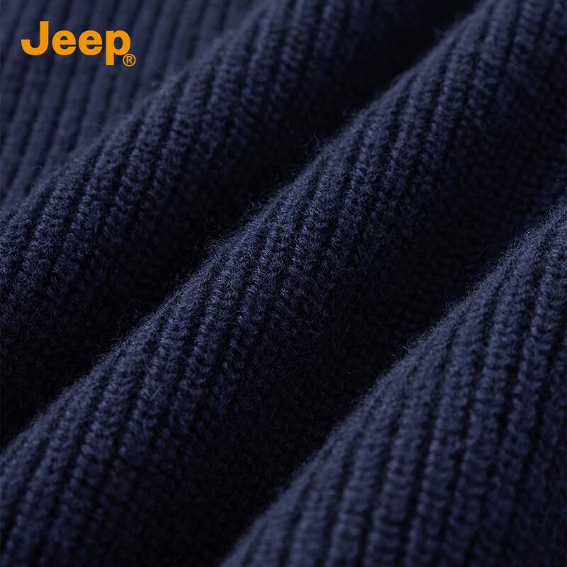 JEEP Men's 100% Merino Wool Stand-Collar Cardigan