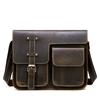 Crazy Horse Genuine Leather Satchel Boys Retro Trend Shoulder Bag Large Capacity Bag Slanting Cross Medium Bag