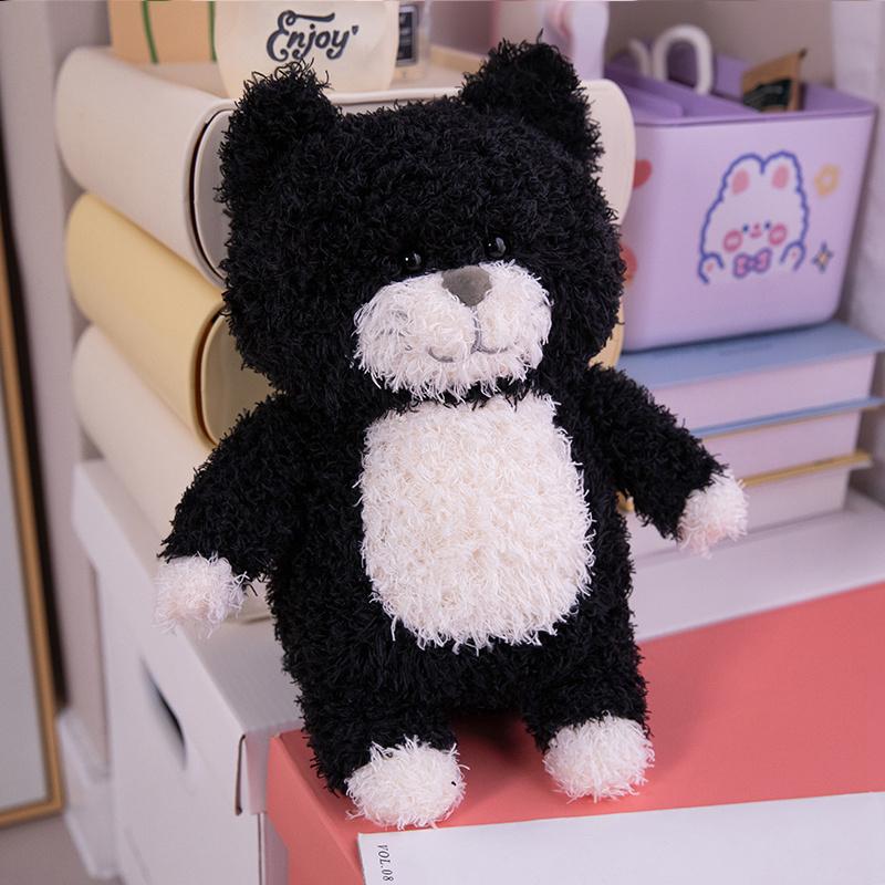 Simulation Tea Rice Cat Pattern Cat Plush Toy Doll Creative Cute Home Decoration Children Play Dolls Dolls Comfort Holiday Gifts
