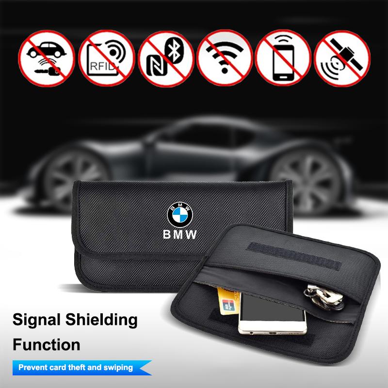Car Key Signal Blocker Case Faraday Cage Fob Pouch RFID Blocking Bag For BMW 1 3 5 7 Serie X1 X3 X4 X5 F10 F30 F18 F25 M3 M4 E34 VFHJQ1