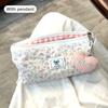 High Quality Sweet Lace Floral Design Pen Bag Large Capacity Multifunctional Stationery Bag Pencil Case Students Supplies