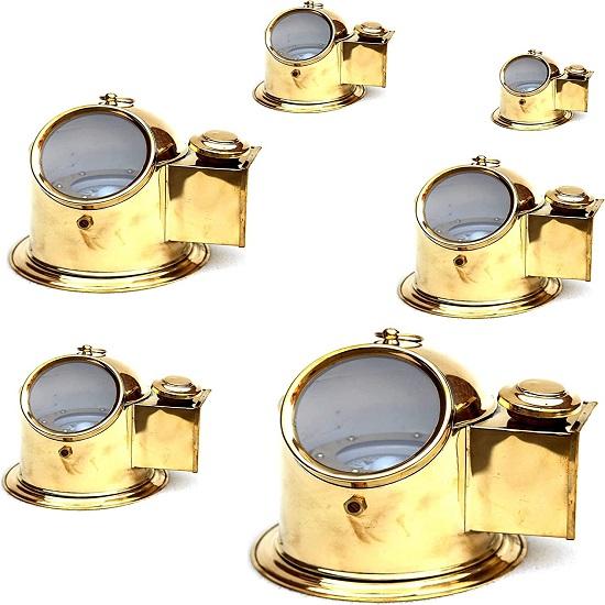 Шлем Binnacus с карданным креплением, компас, блестящая латунь