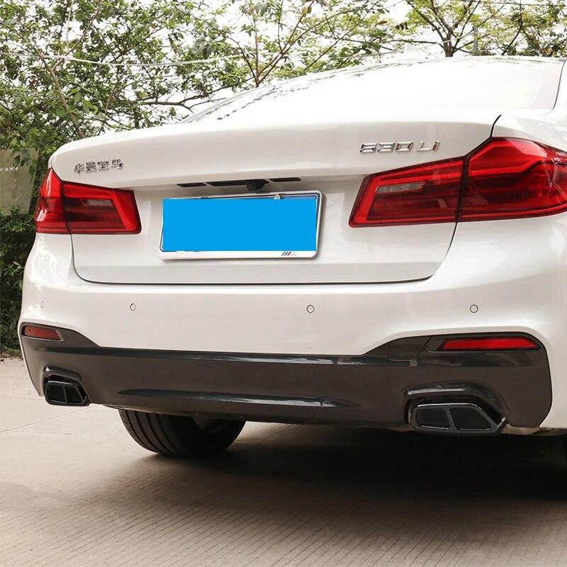 2 шт. багажник автомобиля хвост горло рамка крышка выхлопной трубы отделка декоративные детали автоаксессуары для BMW 5 серии G30 2018