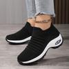 Women's Walking Shoes Sock Sneakers Mesh Slip On Air Cushion Girls Modern Jazz Dance Easy Shoes Platform Loafers 2089