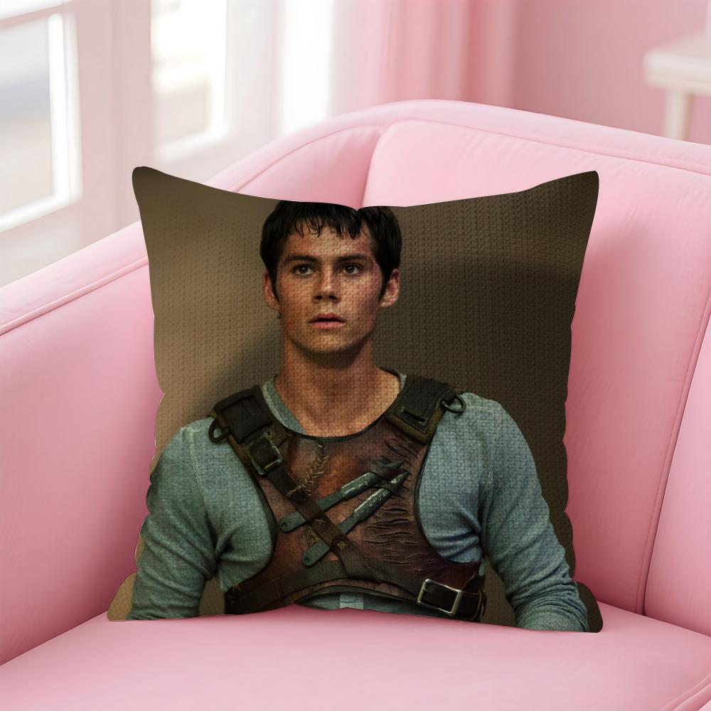 Actor DDylan OBrien Cushion Cover Natural Linen Pillow Case DoubleSided Print Decorative Sofa Pillowcase Home Decor Gift