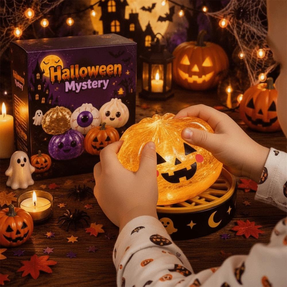Glittering Dumpling Squishes Giant Rainbow Squeeze Toy Stress-Relieving Ball Spooky Ghost