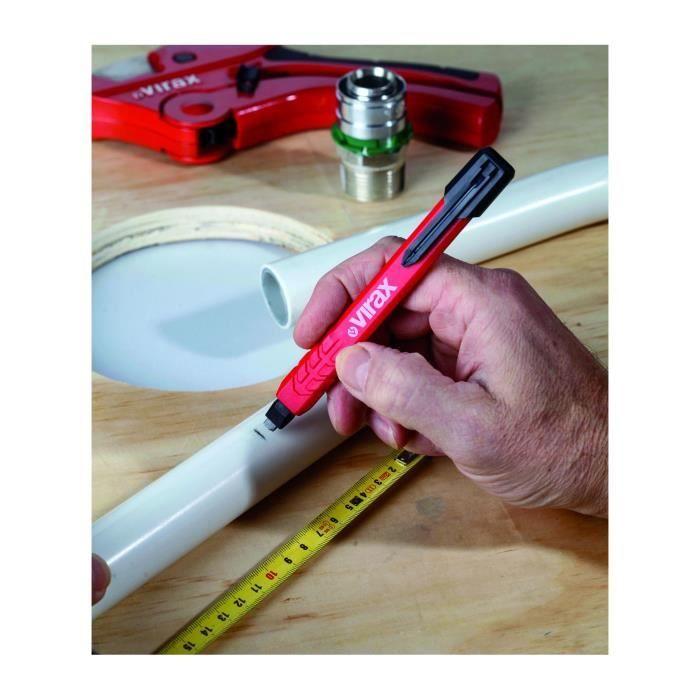 Crayon de chantier - Virax - 262710 - Rechargeable - Dura Lead - 2 recharges incluses
