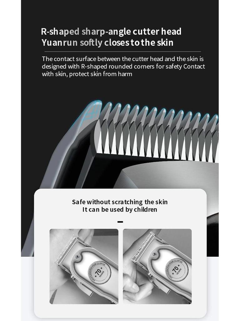 Universal Rechargeable Hair Clipper with LCD Display for Bald Head and Sculpting