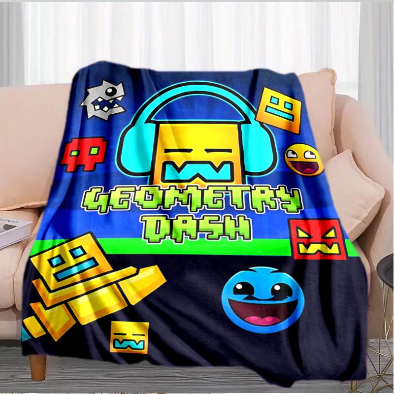 Geometry Dash: Dance To The Beat Blanket Suitable for Sofas, Beds, Offices, And Camping - Perfect Gift for Halloween Christmas