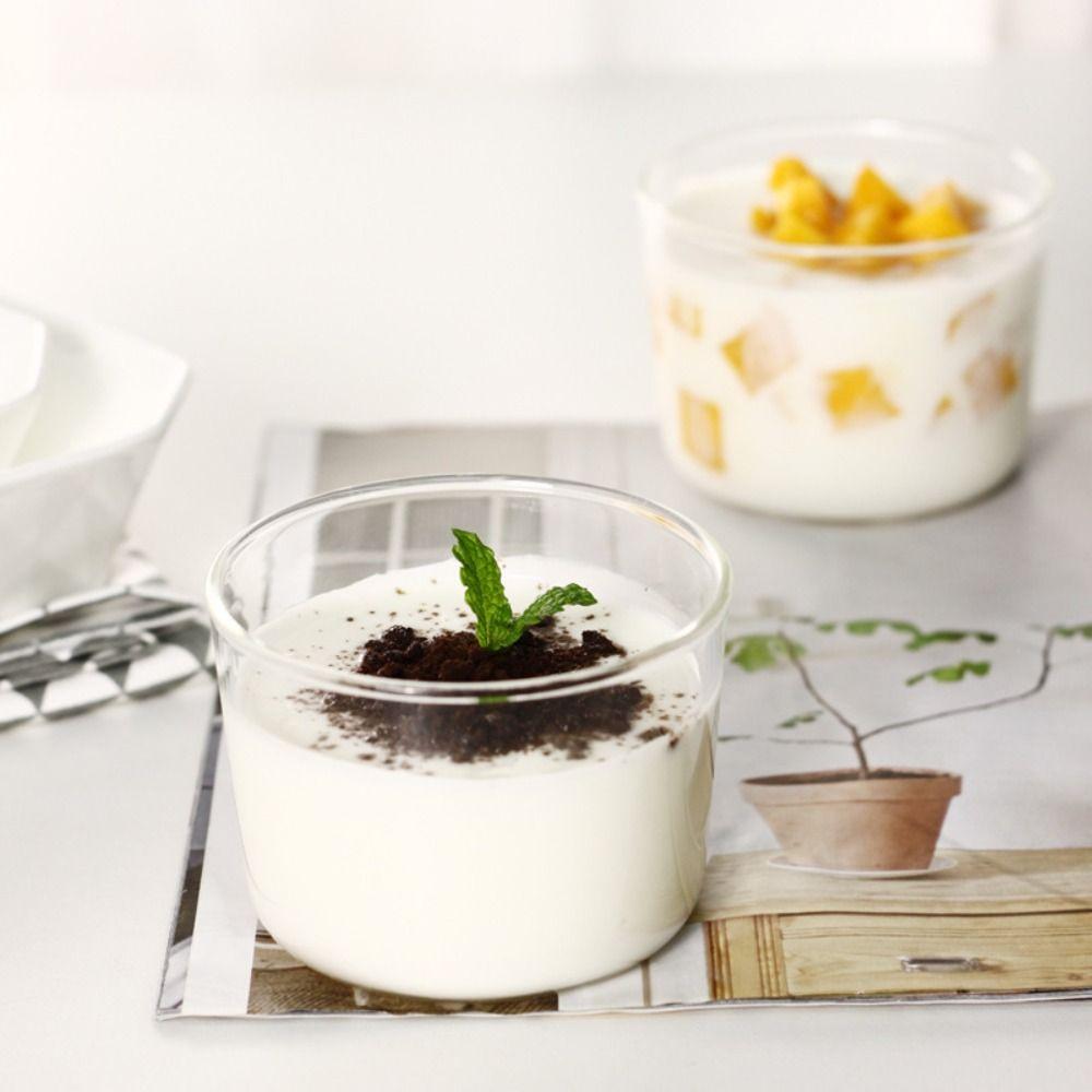 Mini Glass Pudding Cup Transparent Round Shaped Serving Bowls Candy Dishes Kitchen