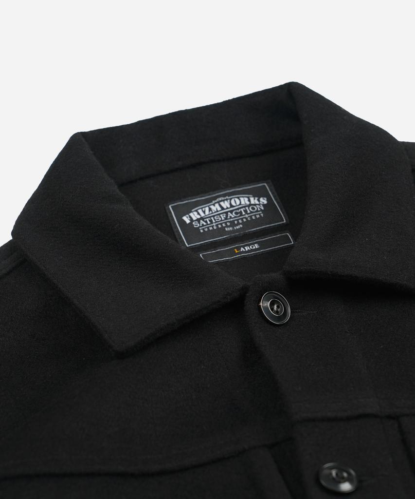 FRIZMWORKS Solid Wool Trucker Jacket _ Black