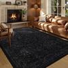 Persian American Black Carpet Large Area Living Room Decoration Home Retro Ethnic Bedroom Rug Cloakroom Lounge Soft Mat Washable