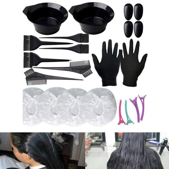 22 шт./компл. краска для волос расческа кисть миска перчатки зажим парикмахерские инструменты
