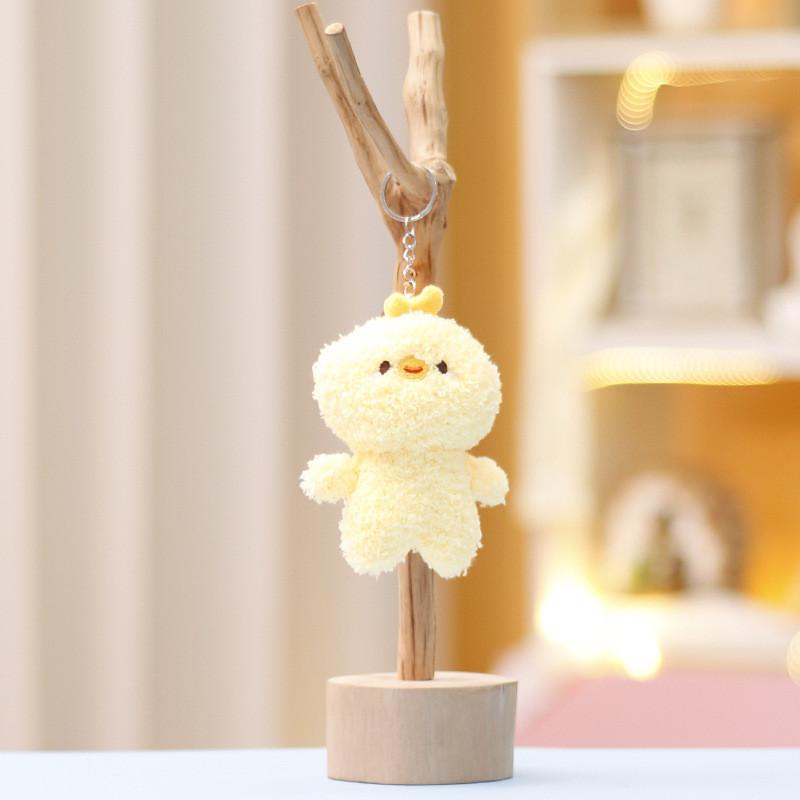 Rabbit Panda Keychain Cute Cartoon Girl Backpack Decorative Pendant Plush Doll