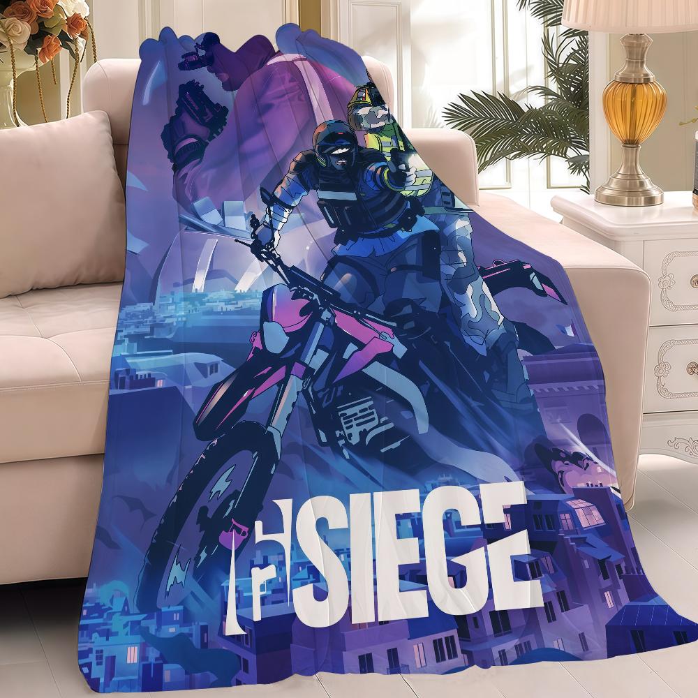 Плед Tom C-Clancys R-Rainbow Six Siege Теплый и Мягкий Подходит для Спальни Гостиной Дивана Кровати Офиса Путешествий Кемпинга